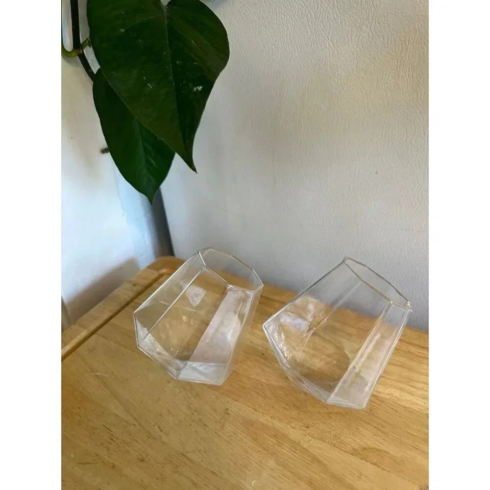 Clear tilted Diamond Glasses